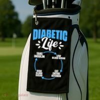 Diabetes Awareness Diabetic Life Diabetes Warrior Golf Towel thumb 2