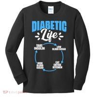 Diabetes Awareness Diabetic Life Diabetes Warrior Kids Long Sleeve Shirt thumb 0
