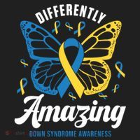 Differently Amazing Down Syndrome Awareness Butterfly Ribbon Women's Sweatshirt thumb 2