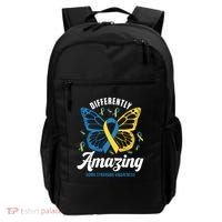 Differently Amazing Down Syndrome Awareness Butterfly Ribbon Backpack thumb 0