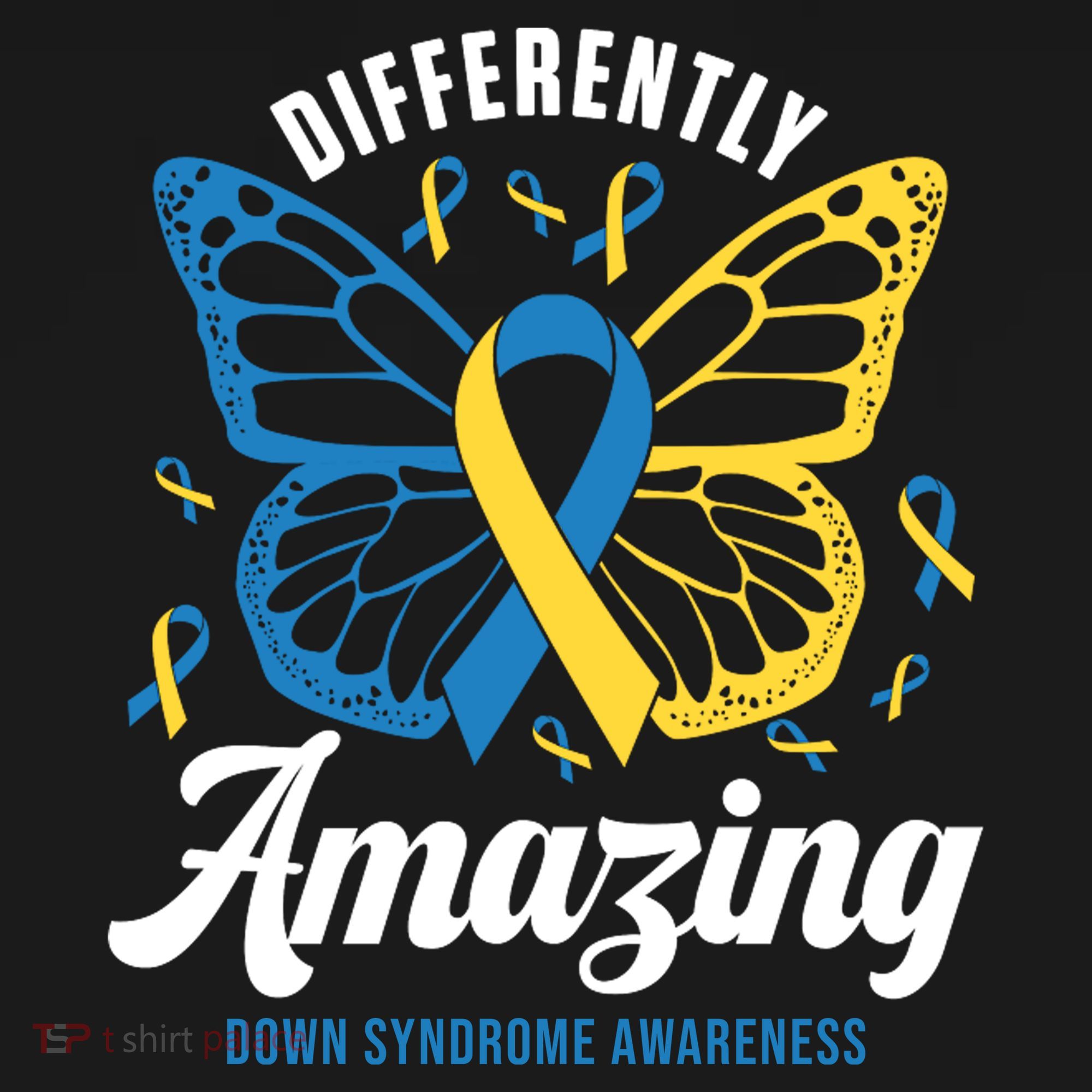 Differently Amazing Down Syndrome Awareness Butterfly Ribbon Coaster