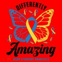 Differently Amazing Down Syndrome Awareness Butterfly Ribbon Santa Hat thumb 1