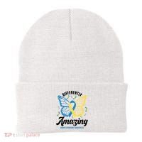 Differently Amazing Down Syndrome Awareness Butterfly Ribbon Beanie thumb 0