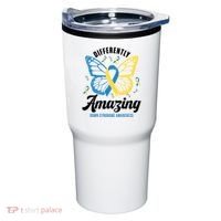 Differently Amazing Down Syndrome Awareness Butterfly Ribbon Tumbler thumb 0