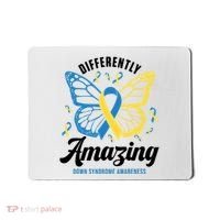 Differently Amazing Down Syndrome Awareness Butterfly Ribbon Mousepad thumb 0