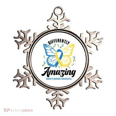 Differently Amazing Down Syndrome Awareness Butterfly Ribbon Ornament