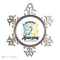 Differently Amazing Down Syndrome Awareness Butterfly Ribbon Ornament thumb 0