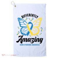 Differently Amazing Down Syndrome Awareness Butterfly Ribbon Golf Towel thumb 0