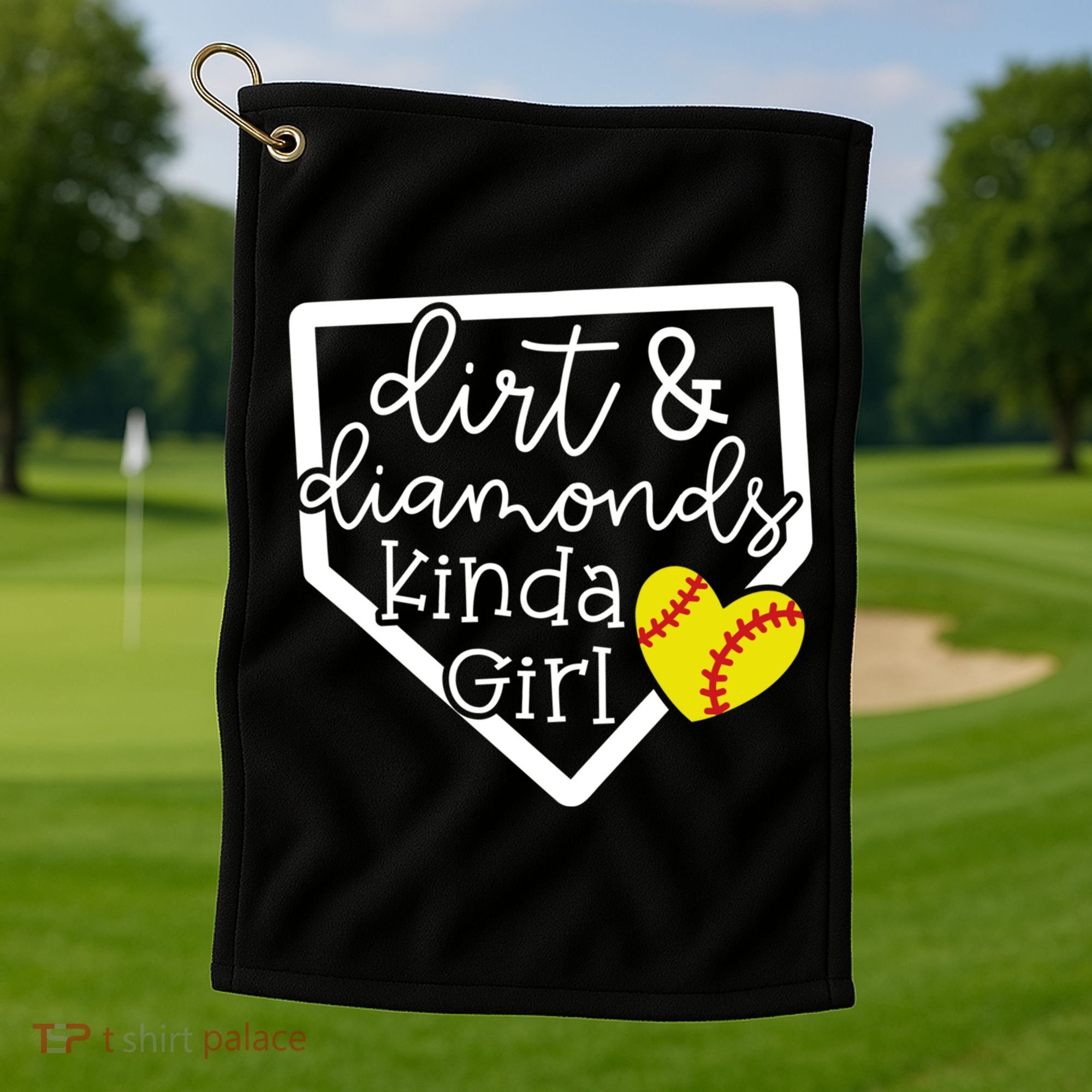 Dirt And Diamonds Kinda Girl Baseball Softball Mom Meaningful Gift Golf Towel