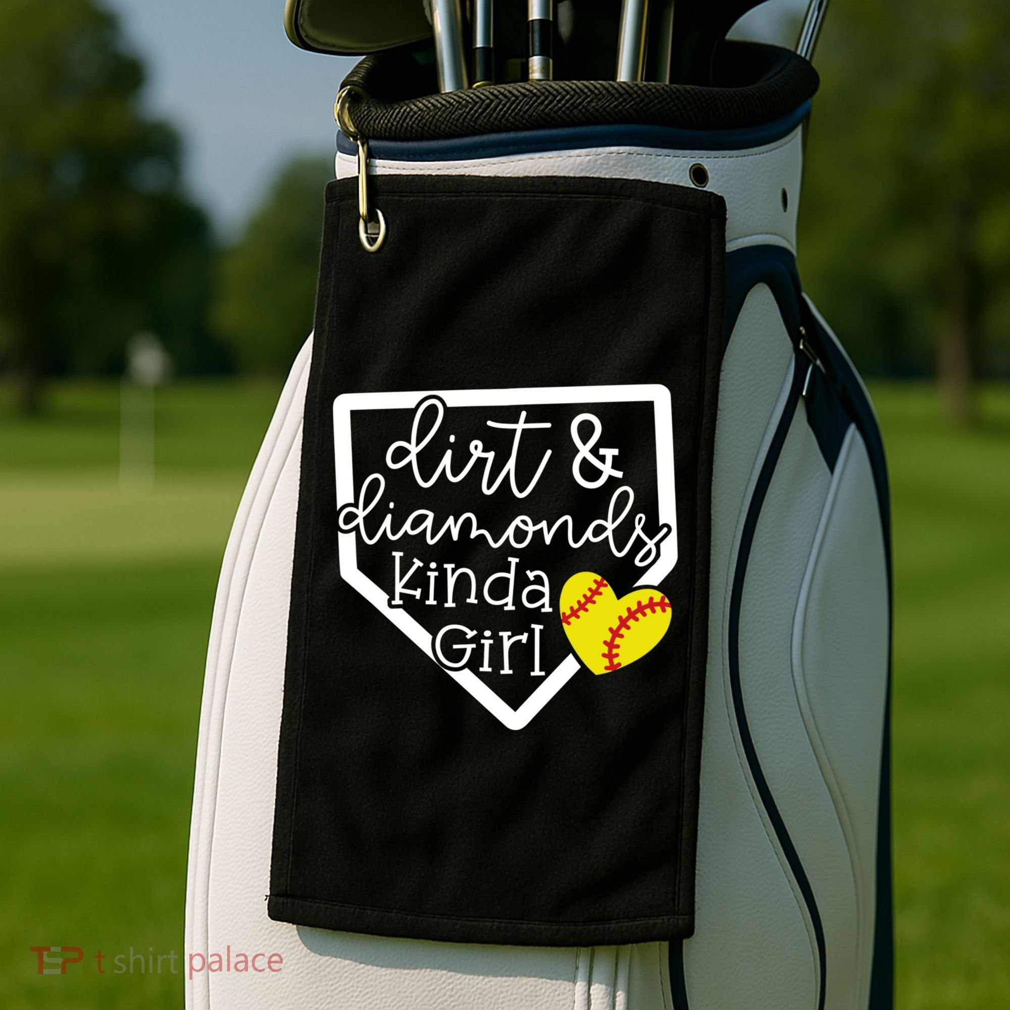 Dirt And Diamonds Kinda Girl Baseball Softball Mom Meaningful Gift Golf Towel