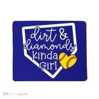 Dirt And Diamonds Kinda Girl Baseball Softball Mom Meaningful Gift Mousepad thumb 0