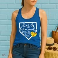 Dirt And Diamonds Kinda Girl Baseball Softball Mom Meaningful Gift Women's Tank Top thumb 2