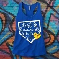 Dirt And Diamonds Kinda Girl Baseball Softball Mom Meaningful Gift Women's Tank Top thumb 3