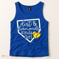 Dirt And Diamonds Kinda Girl Baseball Softball Mom Meaningful Gift Tank Top thumb 2
