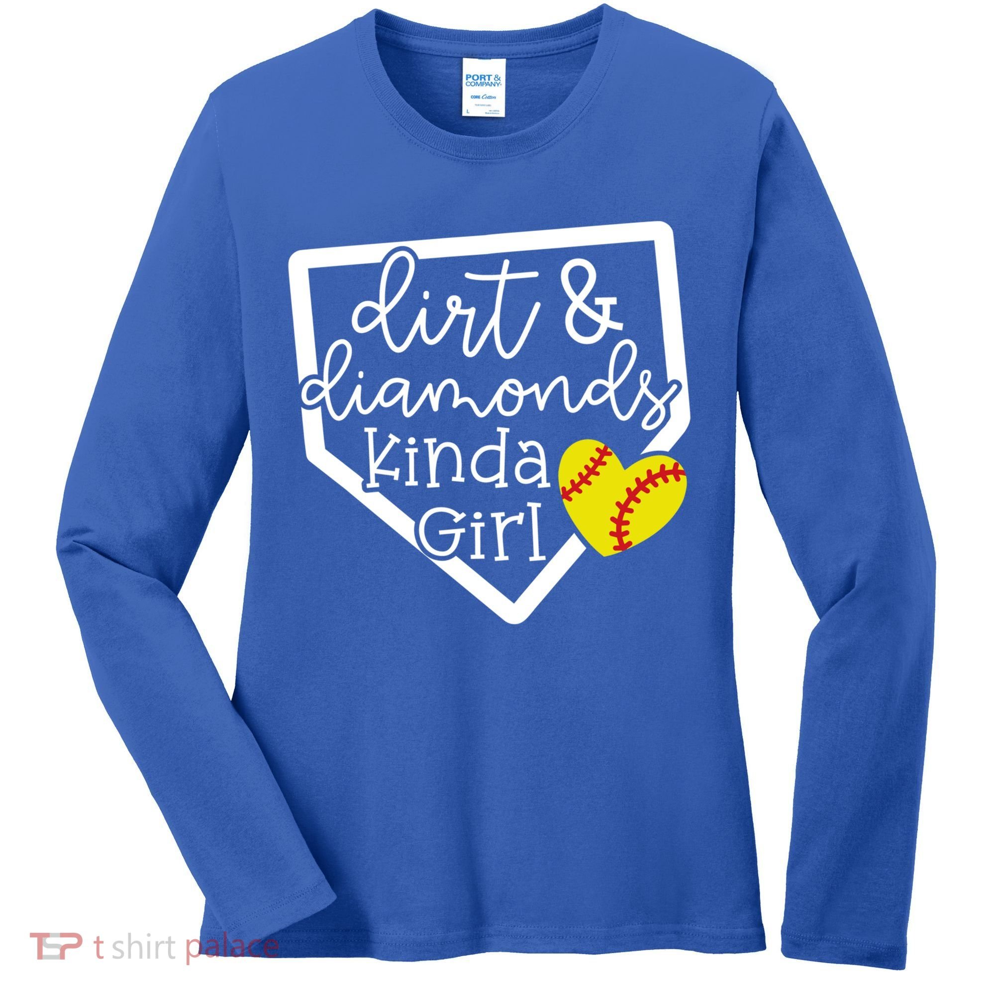 Dirt And Diamonds Kinda Girl Baseball Softball Mom Meaningful Gift Women's Long Sleeve Shirt