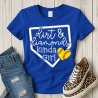 Dirt And Diamonds Kinda Girl Baseball Softball Mom Meaningful Gift Women's T-Shirt thumb 3