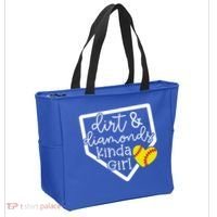 Dirt And Diamonds Kinda Girl Baseball Softball Mom Meaningful Gift Tote Bag thumb 2