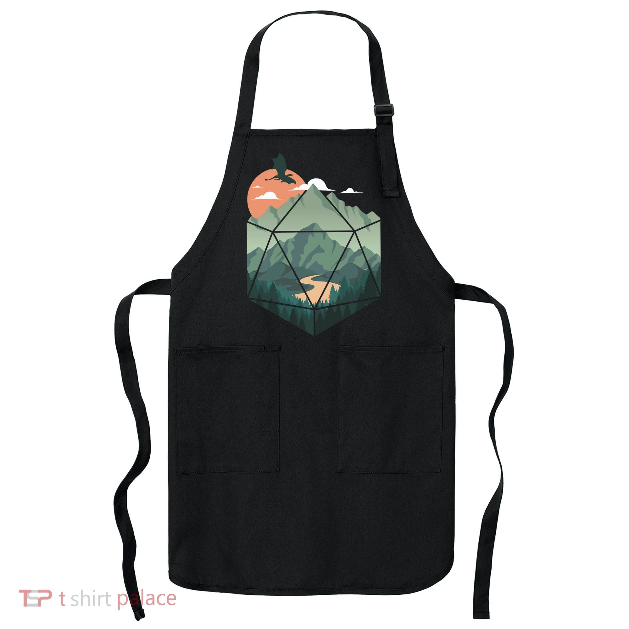 D20 Art Dungeons Lover Fantasy Gaming Apron