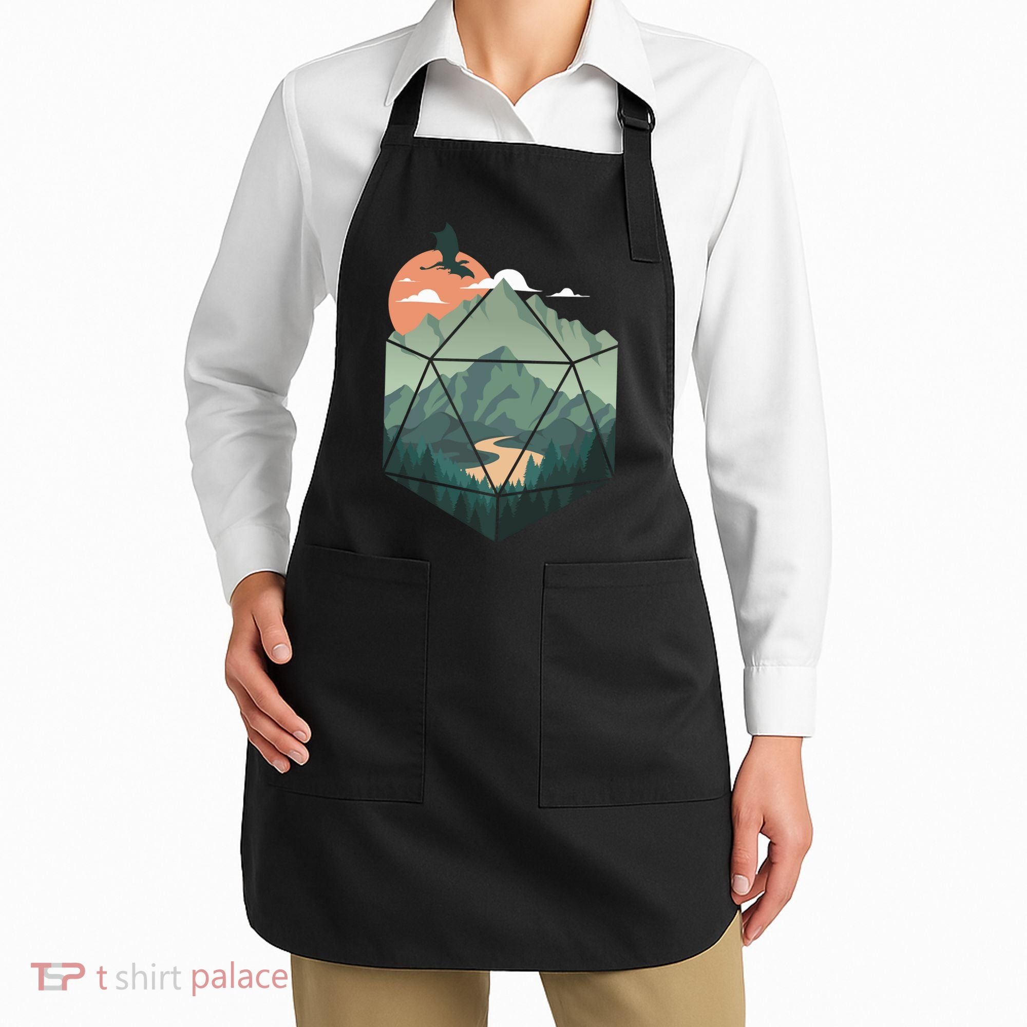 D20 Art Dungeons Lover Fantasy Gaming Apron