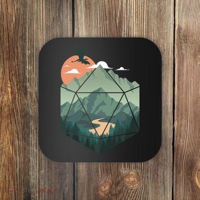 D20 Art Dungeons Lover Fantasy Gaming Coaster