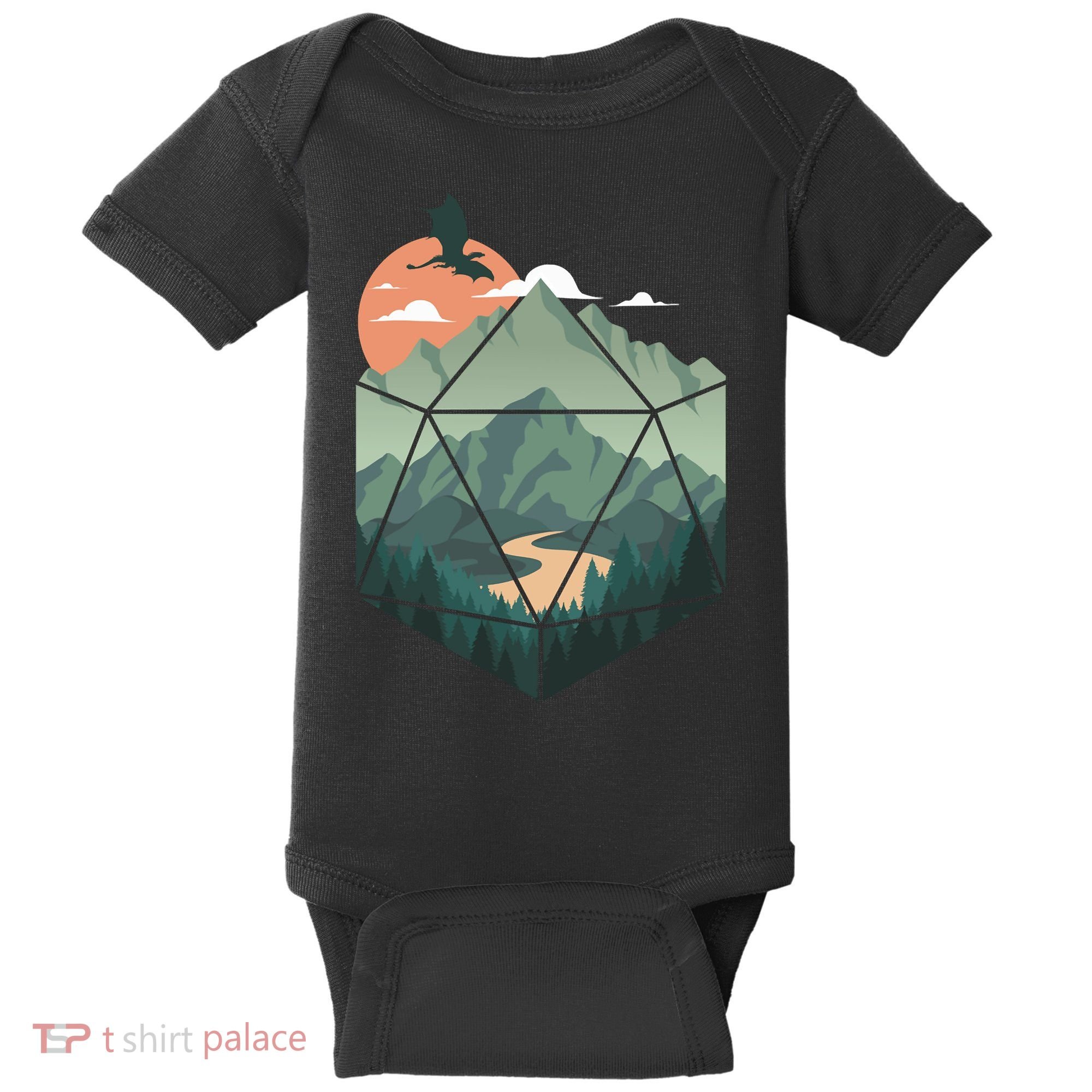 D20 Art Dungeons Lover Fantasy Gaming Baby Bodysuit