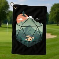 D20 Art Dungeons Lover Fantasy Gaming Golf Towel thumb 1