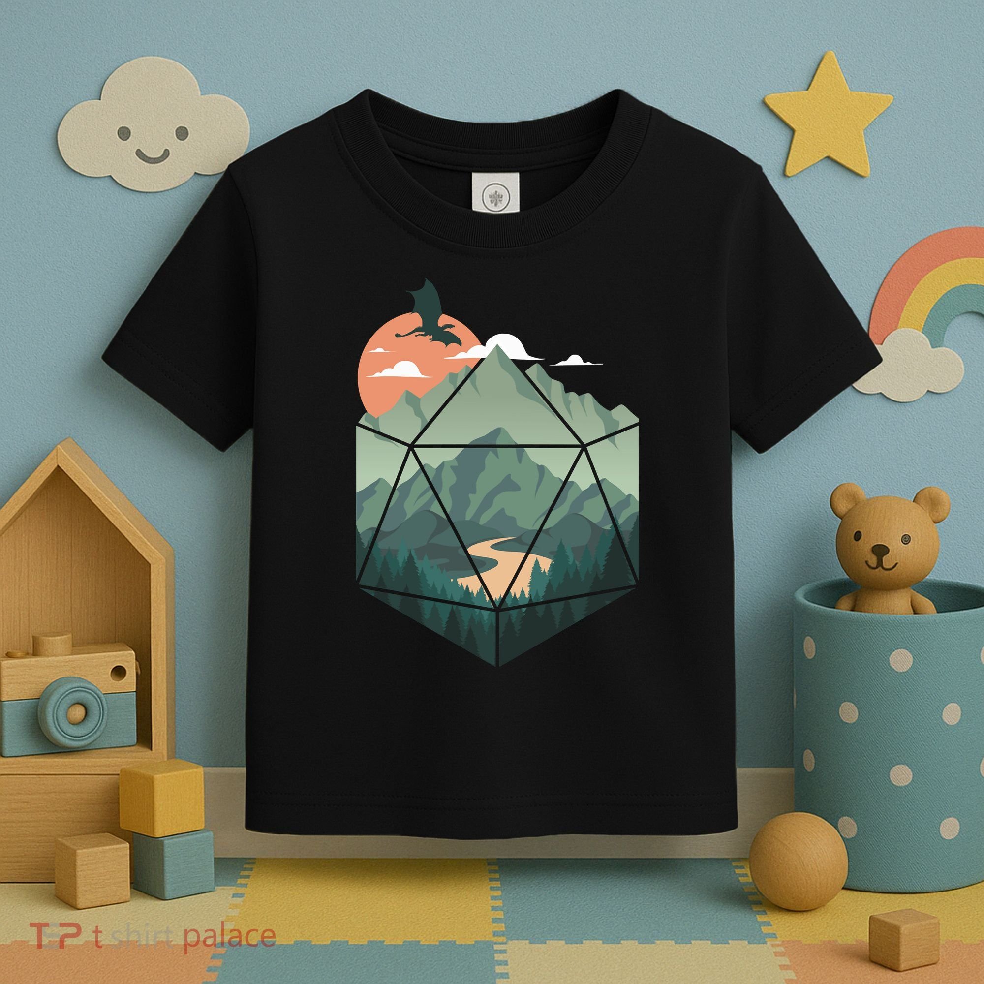 D20 Art Dungeons Lover Fantasy Gaming Toddler T-Shirt