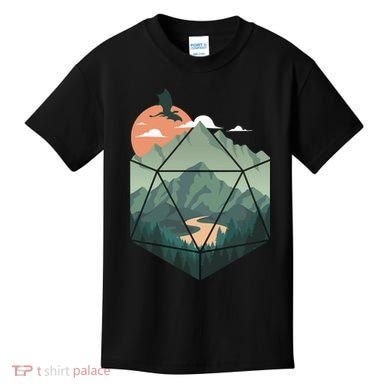 D20 Art Dungeons Lover Fantasy Gaming Kids T-Shirt