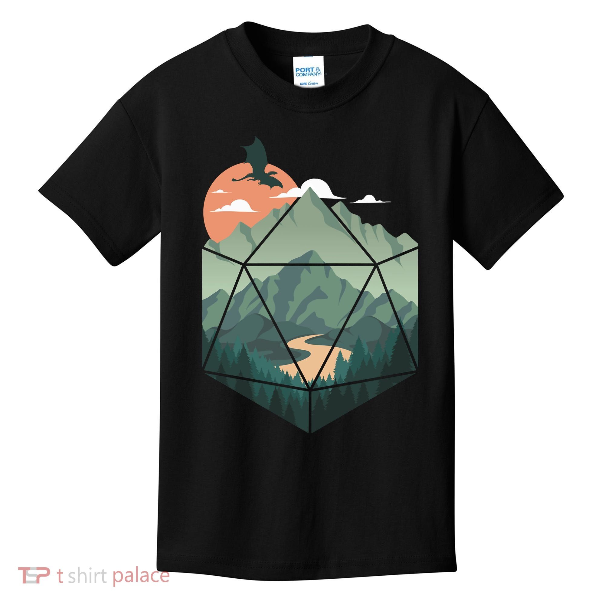 D20 Art Dungeons Lover Fantasy Gaming Kids T-Shirt