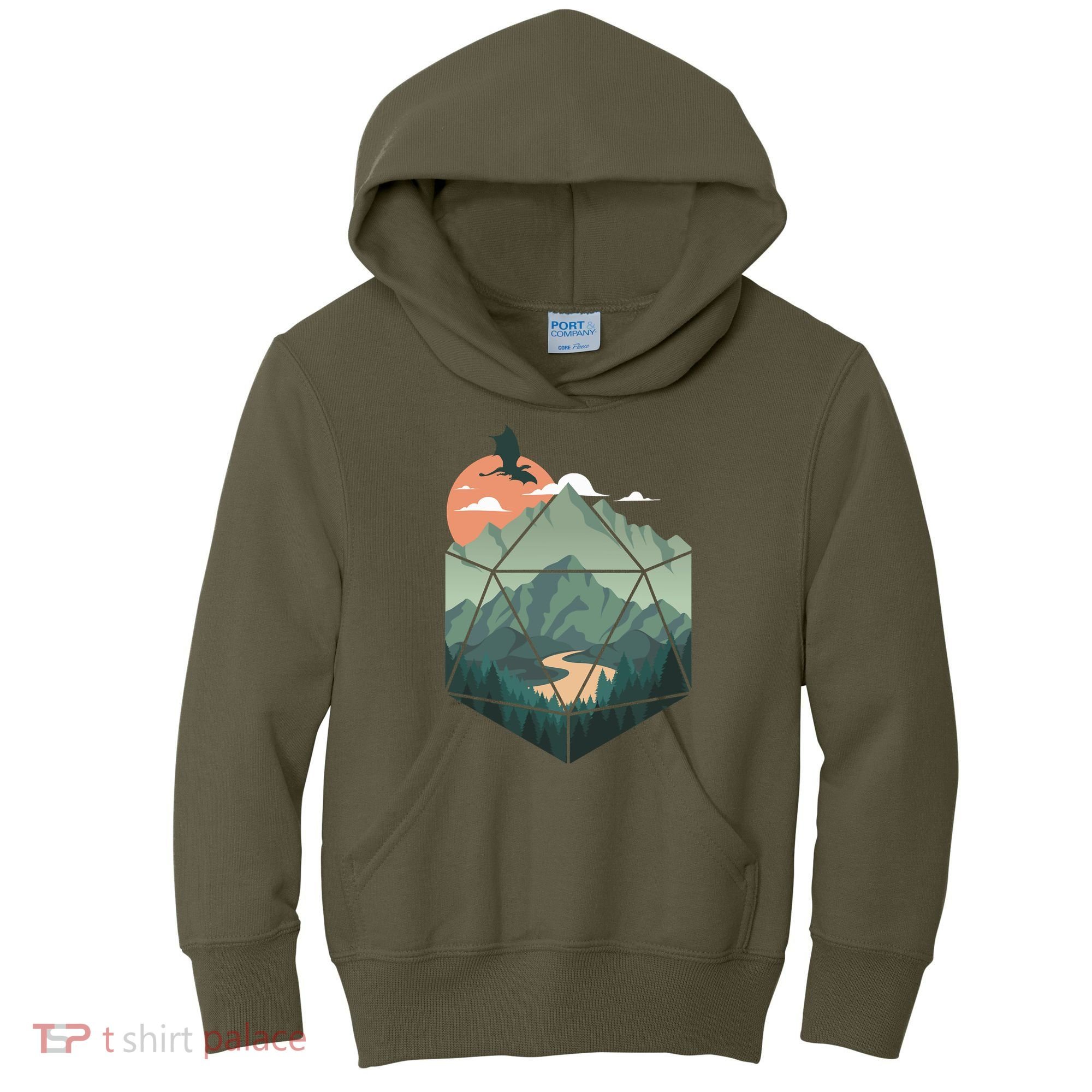 D20 Art Dungeons Lover Fantasy Gaming Kids Hoodie
