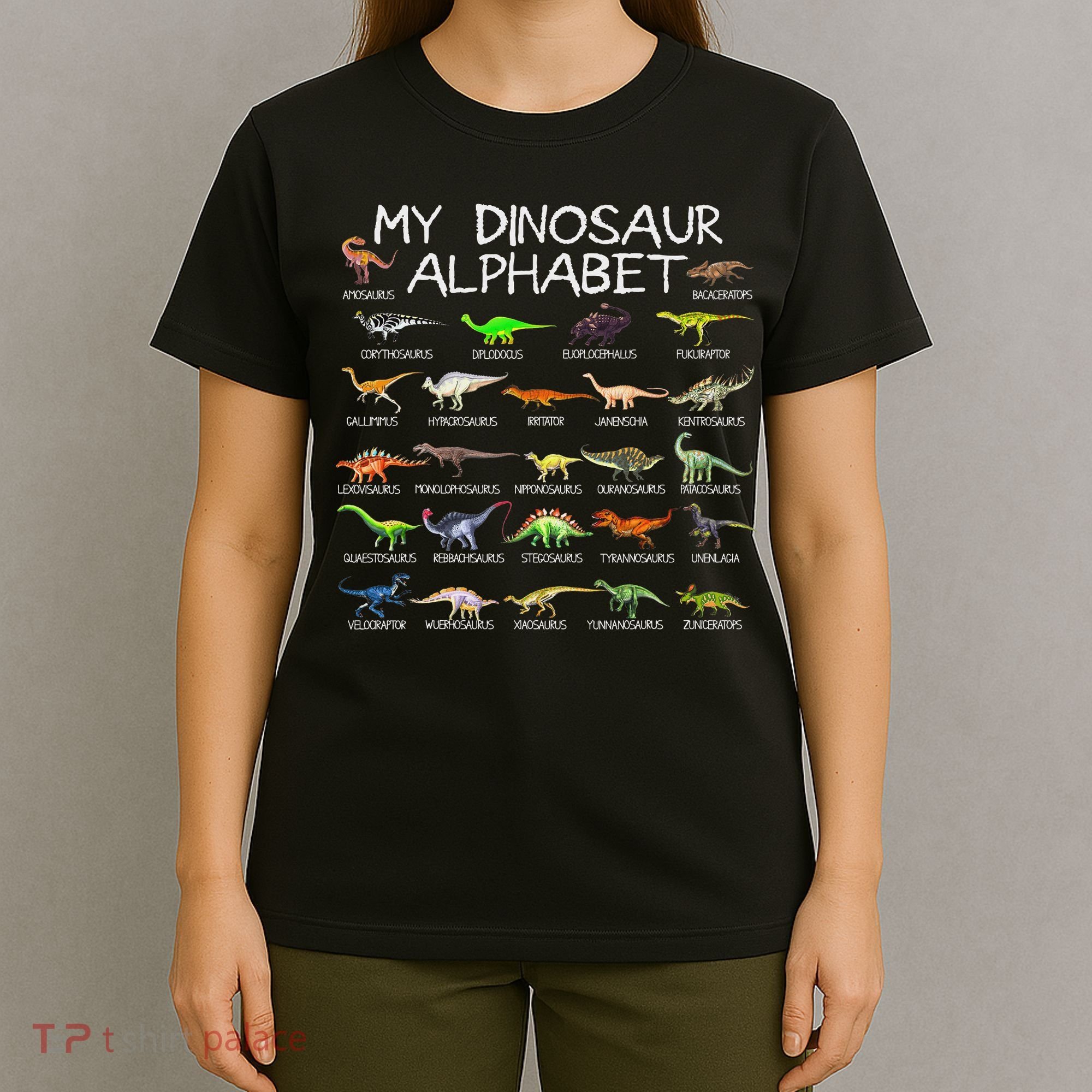Dinosaur Alphabet Dino Abc For Women Dinosaur T-Shirt