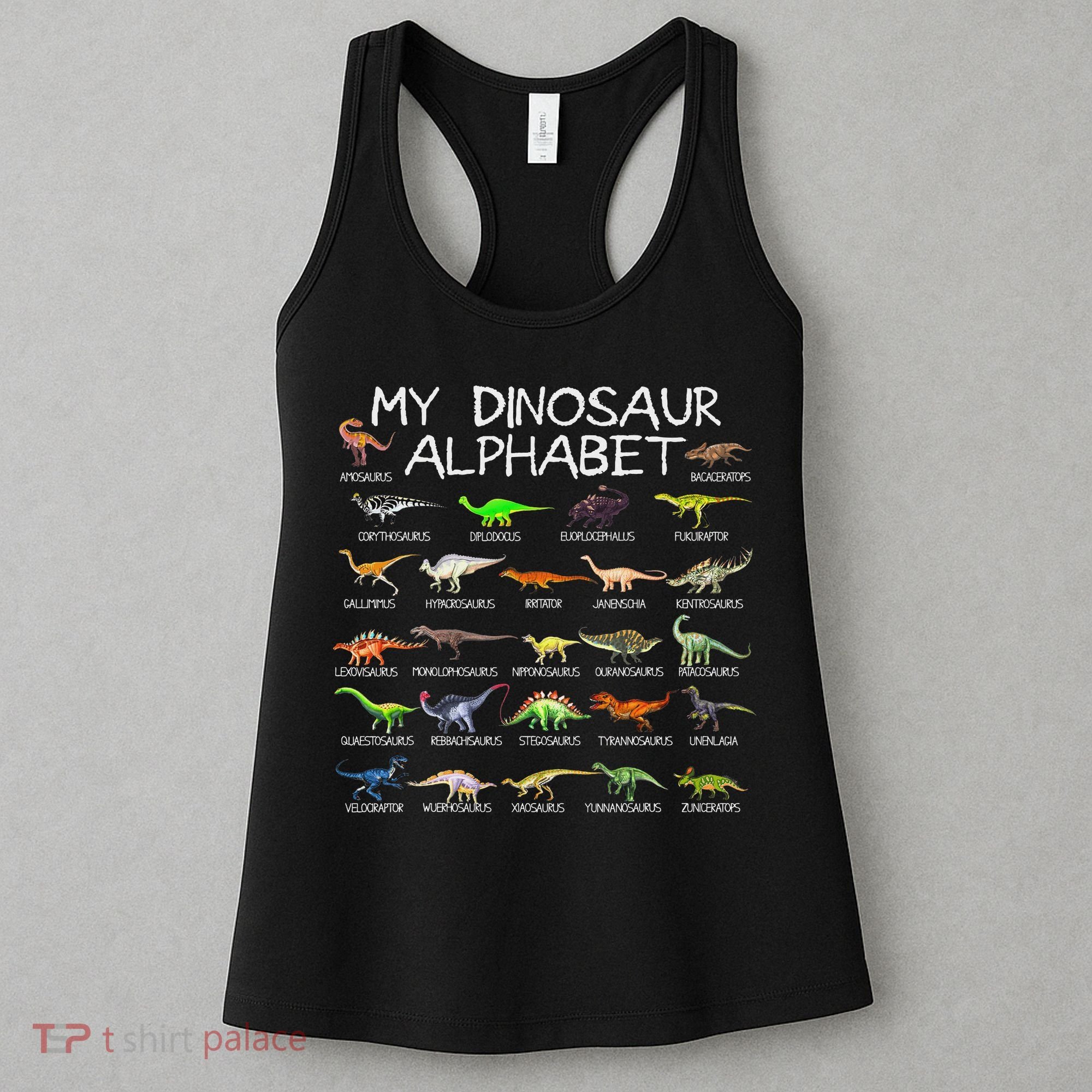 Dinosaur Alphabet Dino Abc For Women Dinosaur Women's Tank Top