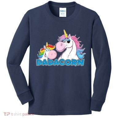 Dadacorn Dad Unicorn Kids Long Sleeve Shirt