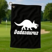 Dadasaurus Dinosaur Father's Day Golf Towel thumb 1