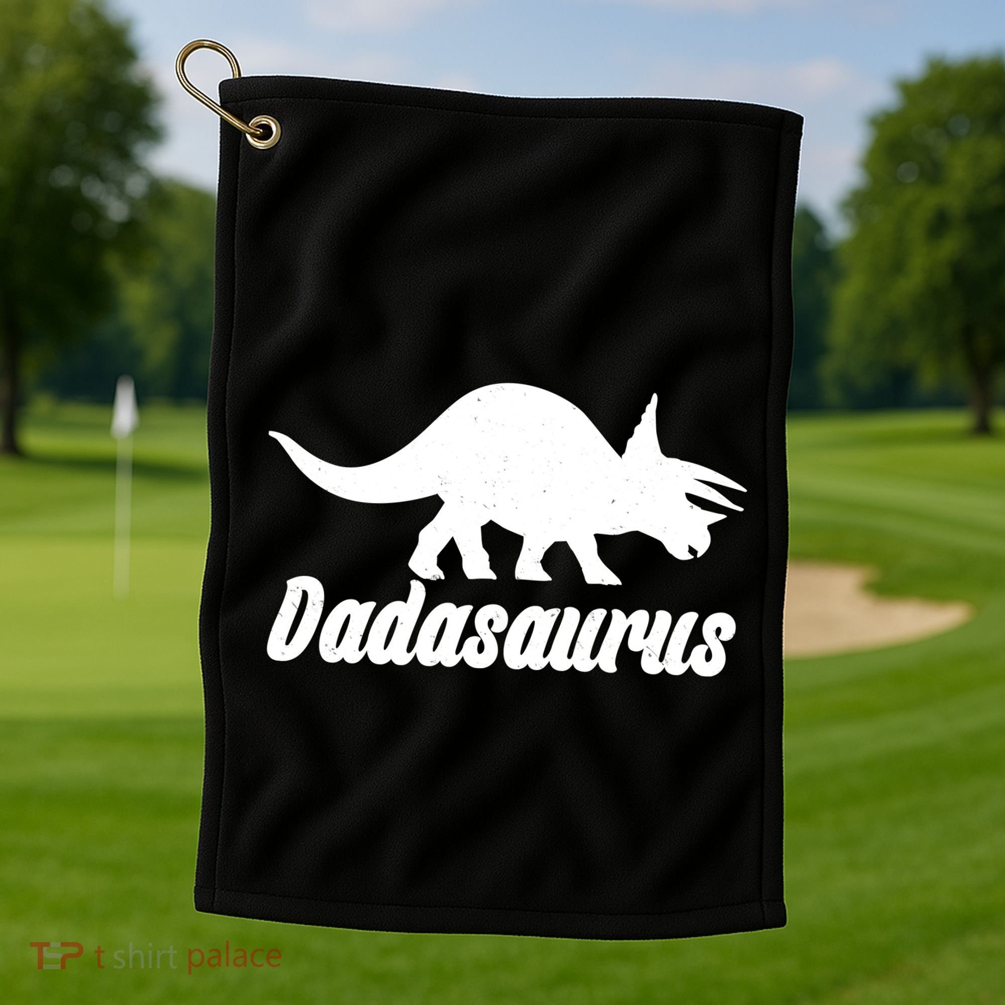 Dadasaurus Dinosaur Father's Day Golf Towel