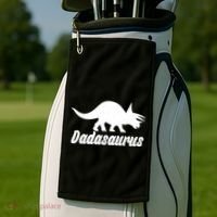 Dadasaurus Dinosaur Father's Day Golf Towel thumb 2