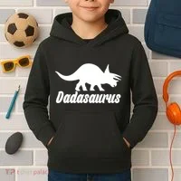 Dadasaurus Dinosaur Father's Day Kids Hoodie thumb 2