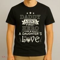 Daddy A Son's First Hero Daughters First Love T-Shirt thumb 3