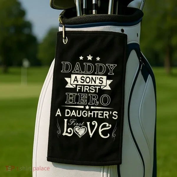 Daddy A Son's First Hero Daughters First Love Golf Towel
