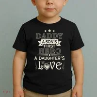 Daddy A Son's First Hero Daughters First Love Toddler T-Shirt thumb 2