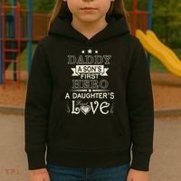 Daddy A Son's First Hero Daughters First Love Kids Hoodie thumb 3