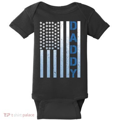 Daddy America Flag Baby Bodysuit