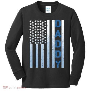 Daddy America Flag Kids Long Sleeve Shirt