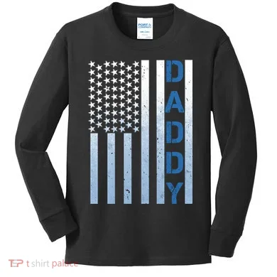 Daddy America Flag Kids Long Sleeve Shirt
