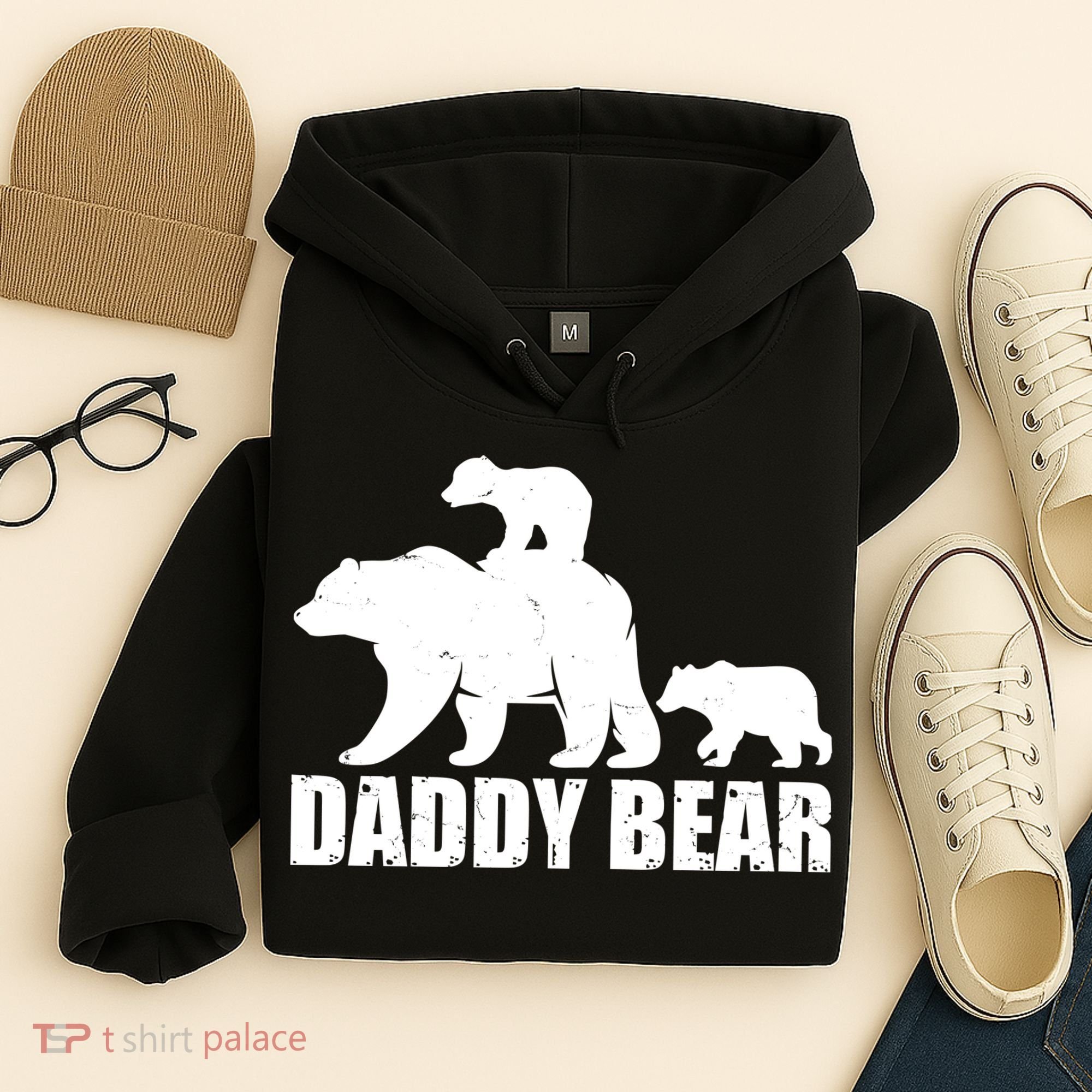 Daddy Bear With Twin Cubs Father's Day Hoodie