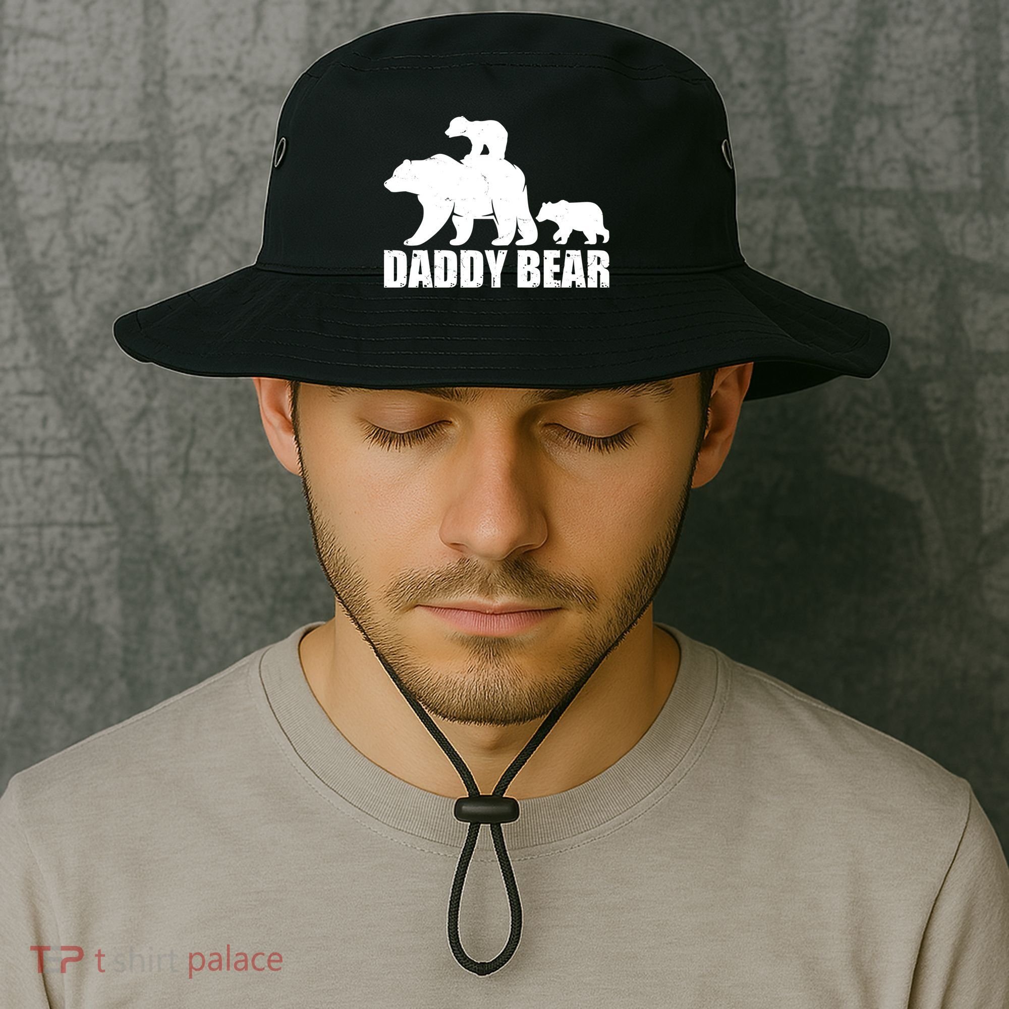 Daddy Bear With Twin Cubs Father's Day Bucket Hat