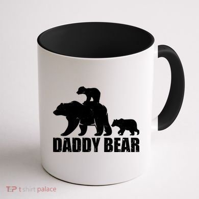 Daddy Bear With Twin Cubs Father's Day Coffee Mug back