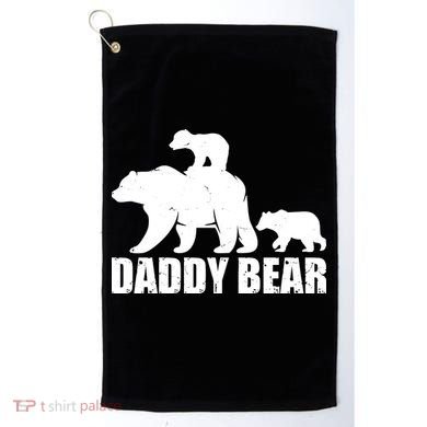 Daddy Bear With Twin Cubs Father's Day Golf Towel