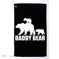 Daddy Bear With Twin Cubs Father's Day Golf Towel thumb 0