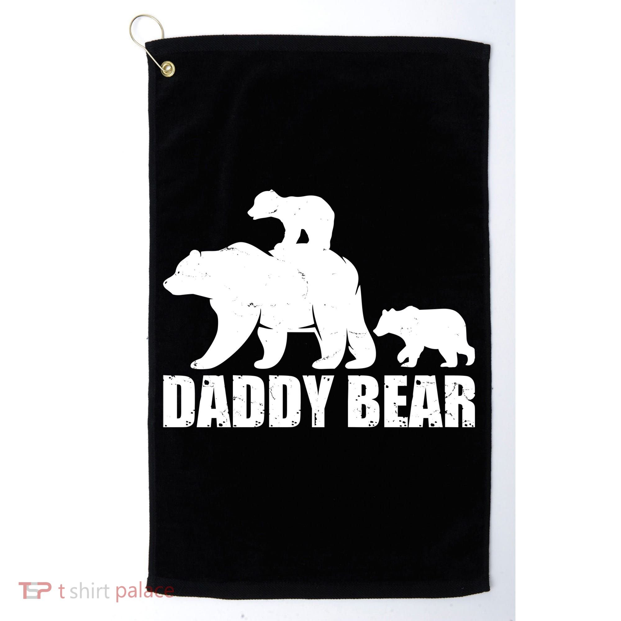 Daddy Bear With Twin Cubs Father's Day Golf Towel